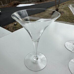 7695 6 EA. VINTAGE MOUTH BLOWN, 6OZ. MARTINI COCKTAIL HAND CRAFTED